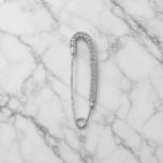 Elegant Pure Silver Crystal Saree Pin