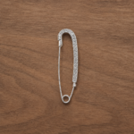 Elegant Pure Silver Crystal Saree Pin