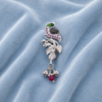 Pure Silver Peacock Elegance Saree Pin