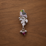 Pure Silver Peacock Elegance Saree Pin