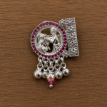 Pure Silver Radha Krishna Saree Pin – Divine Traditional Elegance