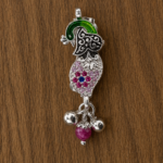 Pure Silver Peacock Saree Pin – Premium Colorful Detailing
