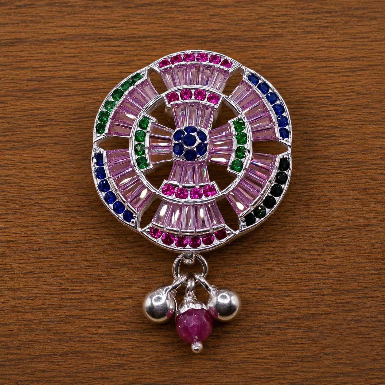 ChatGPT Image Sep 1, 2026, 06_54_02 PM Pure Silver Saree Pin – Colorful Diamond Stone Sparkle