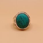 925 Silver Ring with Oval Turquoise Stone – Elegant and Powerful(On Order)
