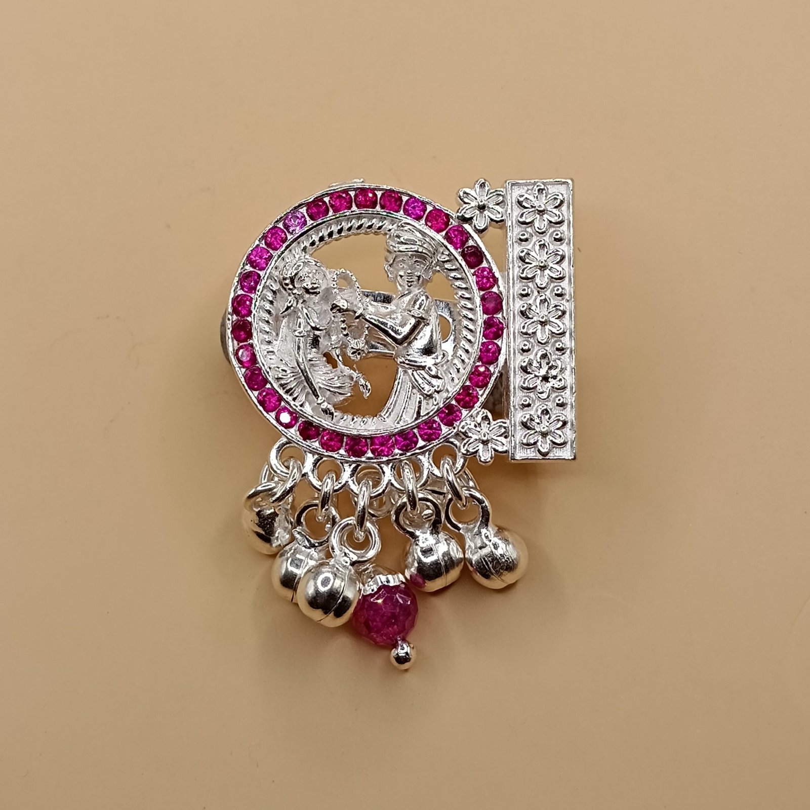 IMG_20251123_175455 Fine Silver Radha Krishna Saree Pin – Divine Traditional Elegance