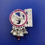 Fine Silver Radha Krishna Saree Pin – Divine Traditional Elegance