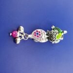 Fine Silver Peacock Saree Pin – Premium Colorful Detailing