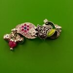 Fine Silver Peacock Saree Pin – Premium Colorful Detailing