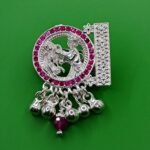 Fine Silver Radha Krishna Saree Pin – Divine Traditional Elegance