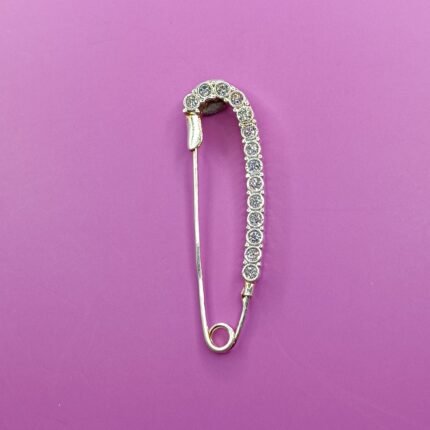Fine Silver Saree Pin – Timeless Elegant Style