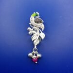 Pure Silver Peacock Elegance Saree Pin
