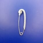 . Elegant Pure Silver Crystal Saree Pin