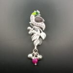 Pure Silver Peacock Elegance Saree Pin