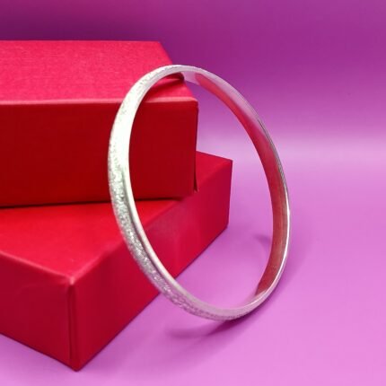 925 Sterling Silver Textured Men’s Kada – Bold & Stylish Finish