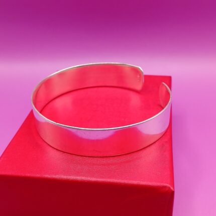Flat 925 Sterling Silver Open Kada for Men – Modern Minimalist Design