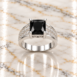 Elegant Pure Silver Ring for Men with Premium Black Stone