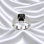 Elegant Pure Silver Ring for Men with Premium Black Stone
