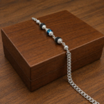 Pure Silver Men’s Rakshak Bracelet with Evil Eye & Rudraksh