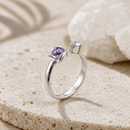 Silver 925 Personalized Memory Ring with Hidden Photo