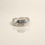 Cut Design Pure Silver Ring