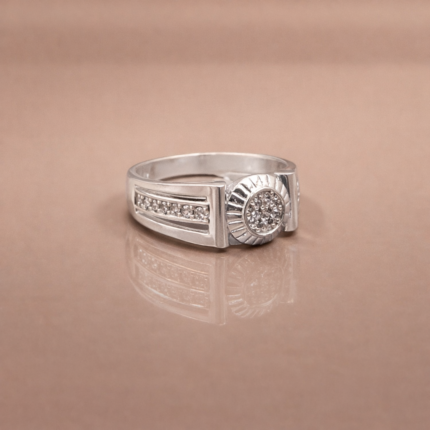 Elegant Fine Silver Ring for Men with Side Detailing
