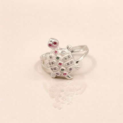 Pure Silver Lucky Turtle Ring for Men