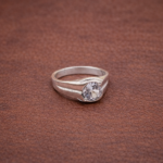 Pure Silver Ring with White Stone – Elegant & Timeless