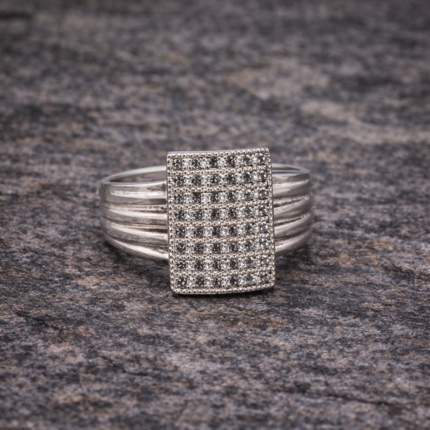 Premium Audi Logo Ring for Men in Pure Silver