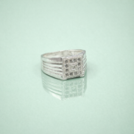 Stylish Fine Silver Square Pattern Ring for Men