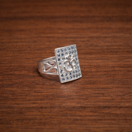 Sacred Om Engraved Pure Silver Ring for Men