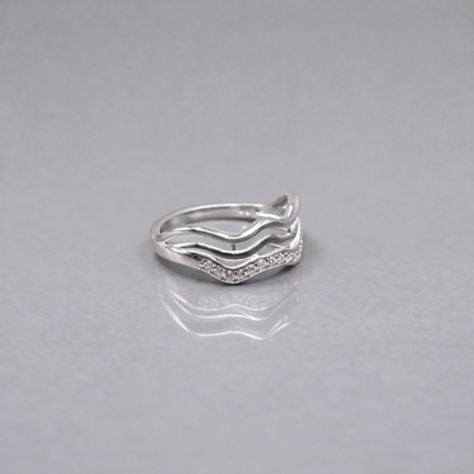 Elegant White Stone Pure Silver Ring