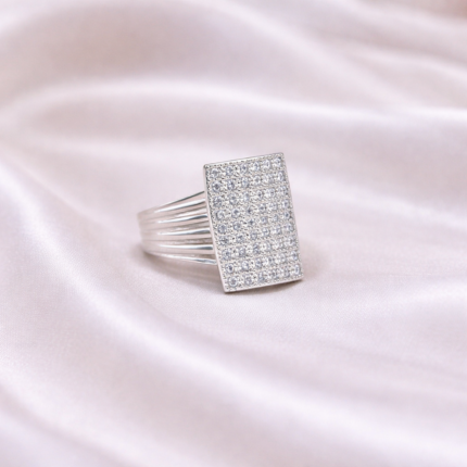 Premium Audi Logo Ring for Men in Pure Silver