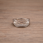 Elegant White Stone Pure Silver Ring