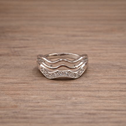 Elegant White Stone Pure Silver Ring