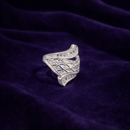 Stylish Textured Designer Silver Ring for Men