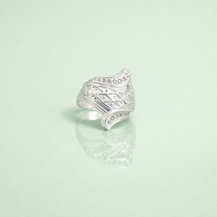Stylish Textured Designer Silver Ring for Men