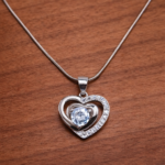 Elegant 925 Sterling Silver Double-Heart Pendant(Only Pendant)