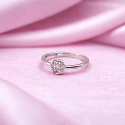 Pure Silver White Stone Ring