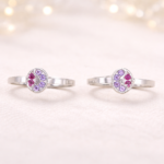 Pure Silver Swirl Stone Toe Ring