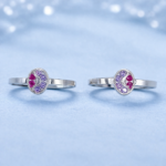 Pure Silver Swirl Stone Toe Ring