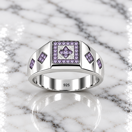 Majestic Violet Crest 925 Silver Ring