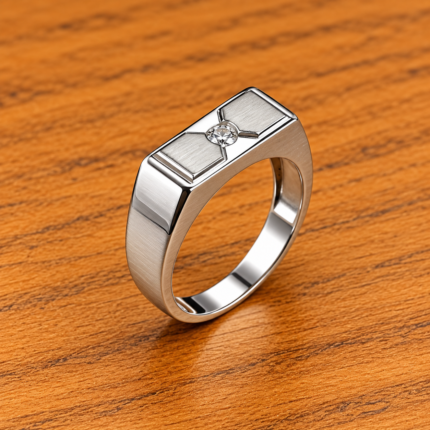 Signature Square 925 Silver Stone Ring