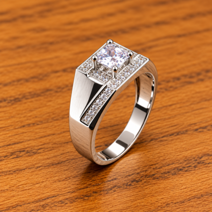 Signature Square 925 Silver Stone Ring