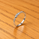 Elegant White Stone Pure Silver Ring | Handcrafted Design
