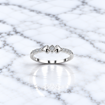 Elegant White Stone Pure Silver Ring | Handcrafted Design