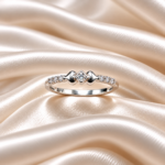 Elegant White Stone Pure Silver Ring | Handcrafted Design