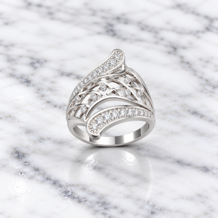 Stylish Textured Designer Silver Ring for Men