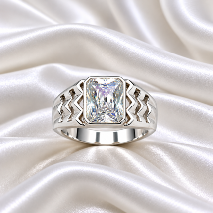 Minimalist Pure Silver Stone Ring