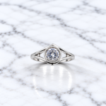 Sparkling Round Solitaire Pure Silver Ring