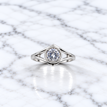 Sparkling Round Solitaire Pure Silver Ring